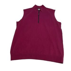 Ashworth NWT Golf Men’s 1/4 zip cotton vest, oversized Medium in the color Berry